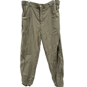 Orvis Vintage Cargo Green Jogger Pants Women Elastic Waist Pockets Casual Sz L